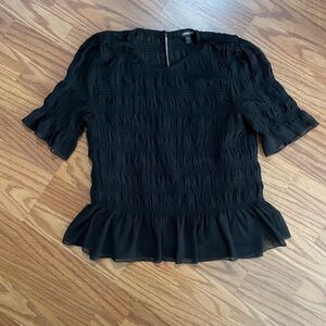 Elegant Black Ruffle EXPRESS Blouse Size Small